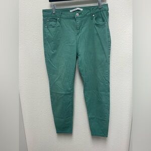 Celebrity Pink Mid Rise Ankle Women's Green Skinny 5 Pocket Jeans Size 13